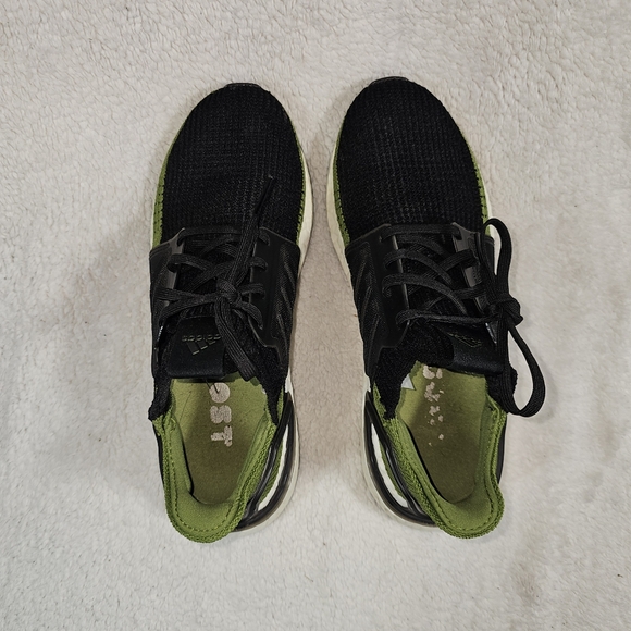 Adidas Ultraboost 19 Tech Green/Black Running Shoes G27511 Men's Size 7.5 - Picture 8 of 12